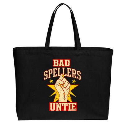 Bad Spellers Untie (Unite) Cotton Canvas Jumbo Tote