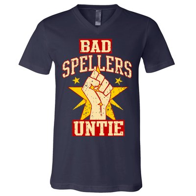 Bad Spellers Untie (Unite) V-Neck T-Shirt