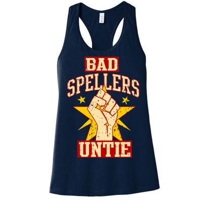 Bad Spellers Untie (Unite) Women's Racerback Tank