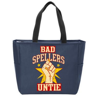 Bad Spellers Untie (Unite) Zip Tote Bag