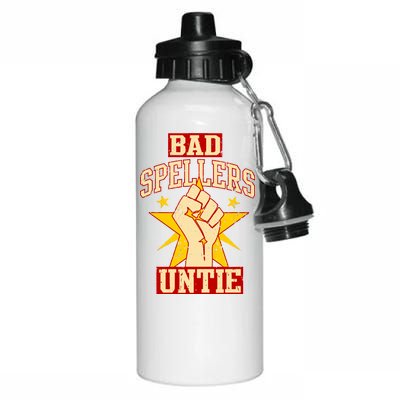 Bad Spellers Untie (Unite) Aluminum Water Bottle