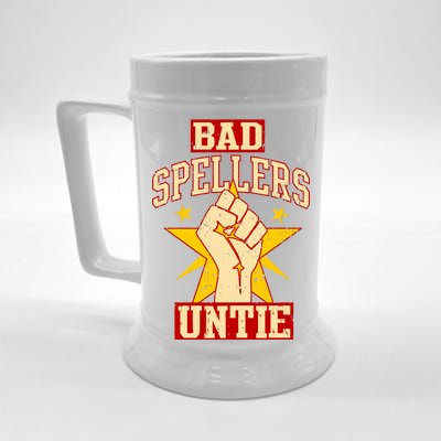 Bad Spellers Untie (Unite) Beer Stein