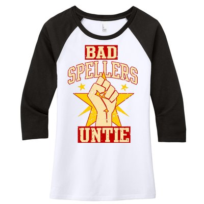 Bad Spellers Untie (Unite) Women's Tri-Blend 3/4-Sleeve Raglan Shirt