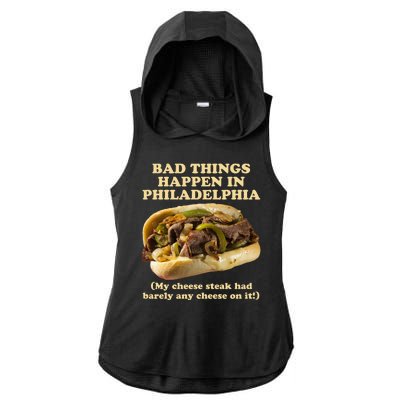 Bad Things Happen In Philadelphia  Ladies PosiCharge Tri-Blend Wicking Draft Hoodie Tank