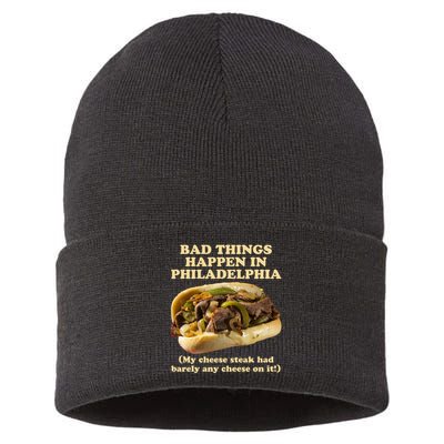 Bad Things Happen In Philadelphia  Sustainable Knit Beanie