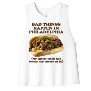 Bad Things Happen In Philadelphia  Women's Racerback Cropped Tank