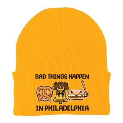 Bad Things Happen in Philadelphia Pretzel Liberty Bell Cheesesteak Knit Cap Winter Beanie