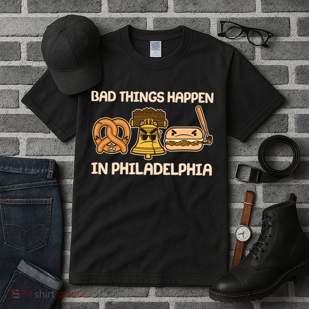Bad Things Happen in Philadelphia Pretzel Liberty Bell Cheesesteak Tall T-Shirt