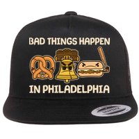 Bad Things Happen in Philadelphia Pretzel Liberty Bell Cheesesteak Flatbill Hat