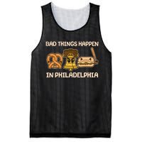 Bad Things Happen in Philadelphia Pretzel Liberty Bell Cheesesteak Mesh Reversible Basketball Jersey Tank