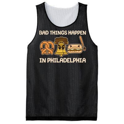 Bad Things Happen in Philadelphia Pretzel Liberty Bell Cheesesteak Mesh Reversible Basketball Jersey Tank