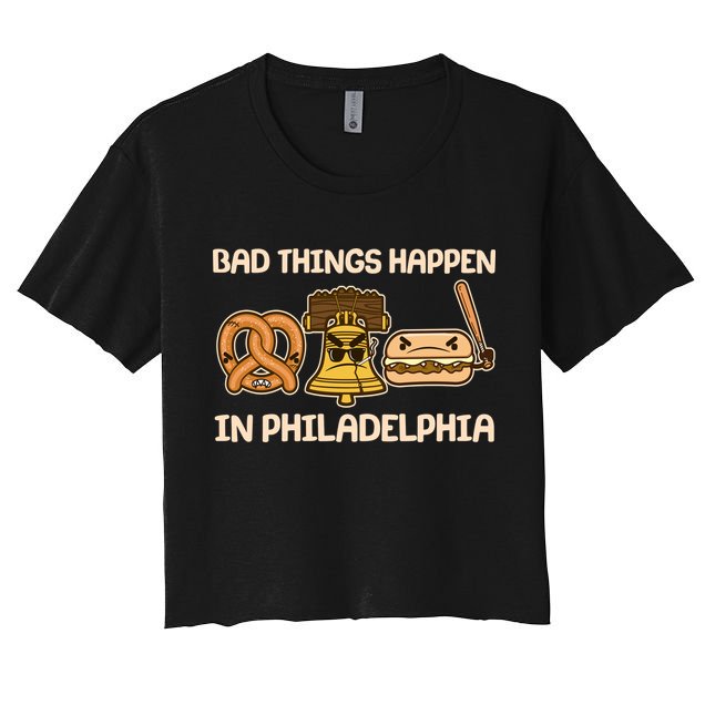 Bad Things Happen in Philadelphia Pretzel Liberty Bell Cheesesteak Crop Top