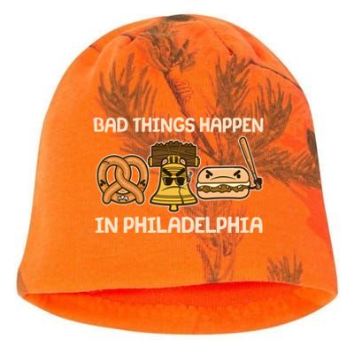 Bad Things Happen in Philadelphia Pretzel Liberty Bell Cheesesteak Kati - Camo Knit Beanie