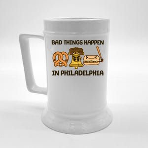 Bad Things Happen in Philadelphia Pretzel Liberty Bell Cheesesteak Beer Stein