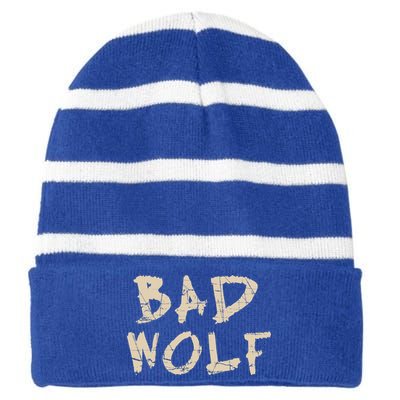 Bad Wolf Striped Beanie with Solid Band