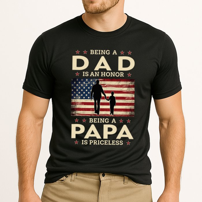 Being A Dad Is An Honor Being A Papa Is Priceless Cooling Performance Crew T-Shirt
