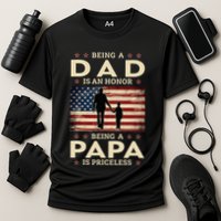 Being A Dad Is An Honor Being A Papa Is Priceless Cooling Performance Crew T-Shirt