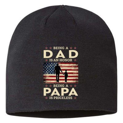 Being A Dad Is An Honor Being A Papa Is Priceless Sustainable Beanie