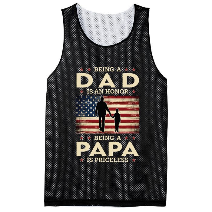 Being A Dad Is An Honor Being A Papa Is Priceless Mesh Reversible Basketball Jersey Tank
