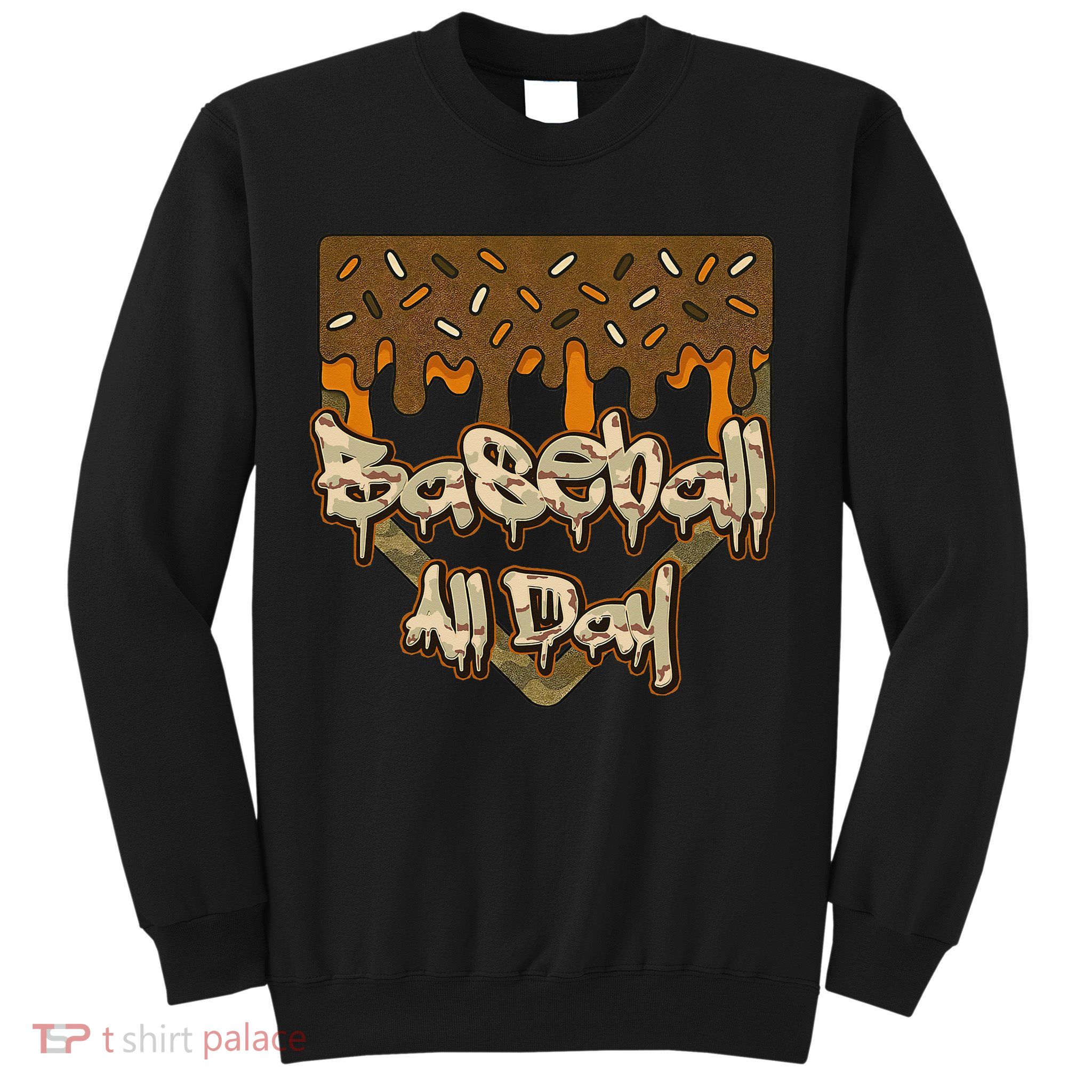 Baseball All Day Drip Camo Home Plate Ice Cream Sweatshirt