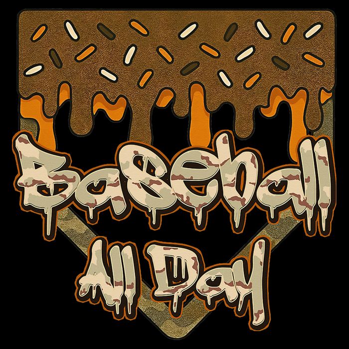 Baseball All Day Drip Camo Home Plate Ice Cream Youth Performance Sprint T-Shirt