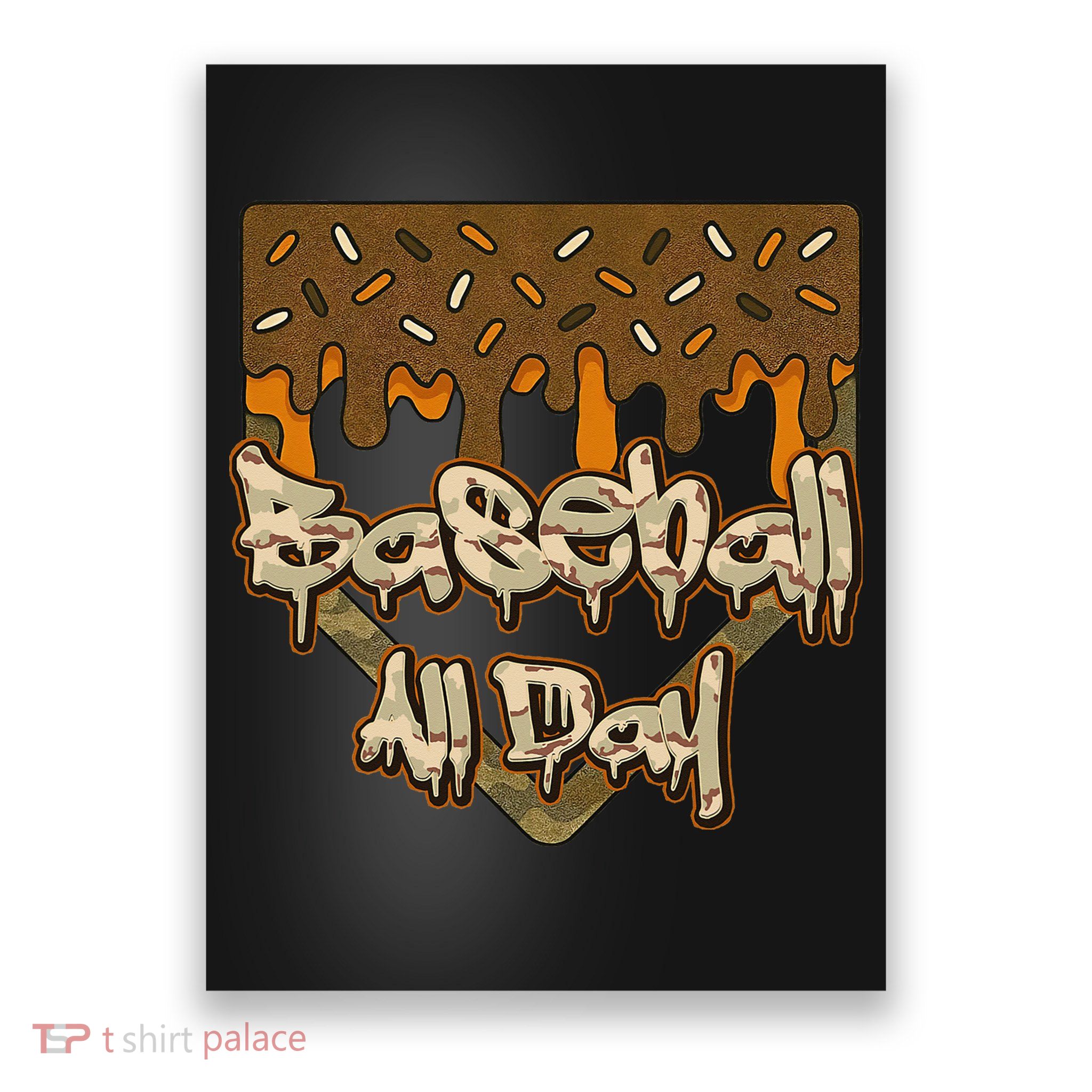Baseball All Day Drip Camo Home Plate Ice Cream Poster