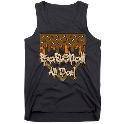 Baseball All Day Drip Camo Home Plate Ice Cream Tank Top