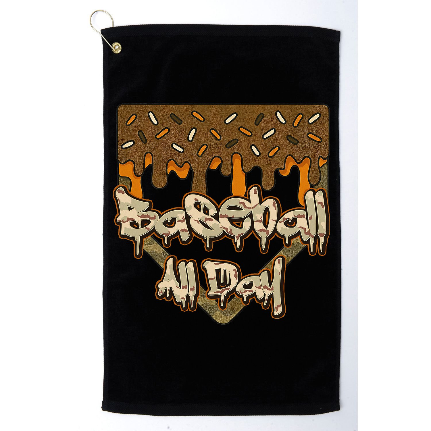 Baseball All Day Drip Camo Home Plate Ice Cream Golf Towel