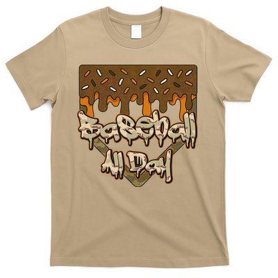 Baseball All Day Drip Camo Home Plate Ice Cream T-Shirt