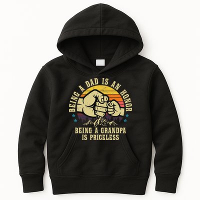 Being A Dad Is An Honor Being A Grandpa Is Priceless Kids Hoodie