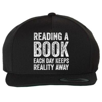 Book A Day Keeps Reality Away Avid Book Reader Gift Wool Snapback Cap