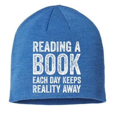 Book A Day Keeps Reality Away Avid Book Reader Gift Sustainable Beanie