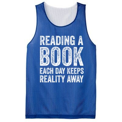 Book A Day Keeps Reality Away Avid Book Reader Gift Mesh Reversible Basketball Jersey Tank