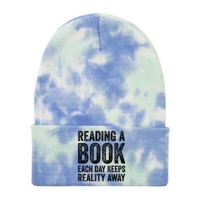 Book A Day Keeps Reality Away Avid Book Reader Gift Tie Dye 12in Knit Beanie