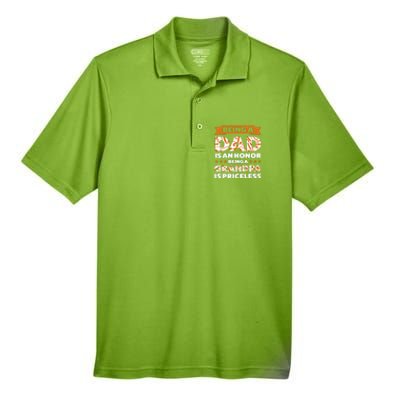 Being A Dad Is An Honor Being A Grandpa Family Gift Men's Origin Performance Pique Polo