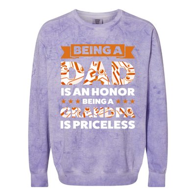 Being A Dad Is An Honor Being A Grandpa Family Gift Colorblast Crewneck Sweatshirt