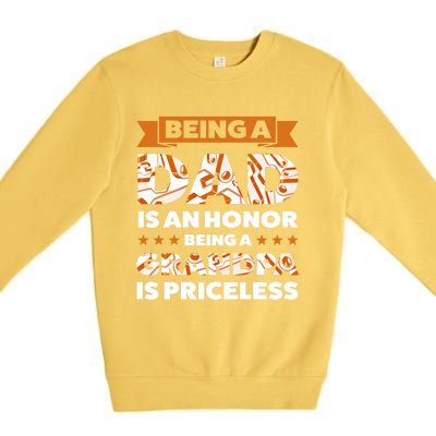 Being A Dad Is An Honor Being A Grandpa Family Gift Premium Crewneck Sweatshirt