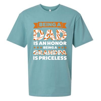 Being A Dad Is An Honor Being A Grandpa Family Gift Sueded Cloud Jersey T-Shirt