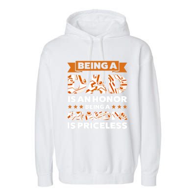 Being A Dad Is An Honor Being A Grandpa Family Gift Garment-Dyed Fleece Hoodie