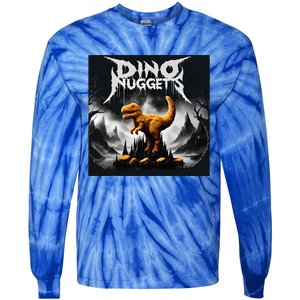 Black Aesthetic Dino Nuggets Death Metal Music Chicken Nugs Tie-Dye Long Sleeve Shirt