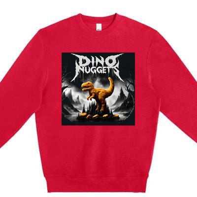 Black Aesthetic Dino Nuggets Death Metal Music Chicken Nugs Premium Crewneck Sweatshirt