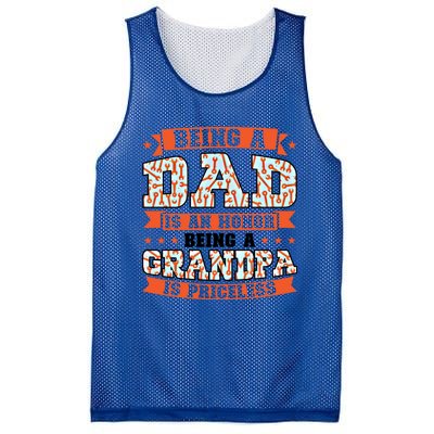 Being A Dad Is An Honor Being A Grandpa Graddad Gift Mesh Reversible Basketball Jersey Tank