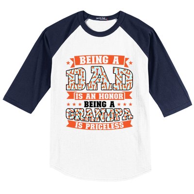 Being A Dad Is An Honor Being A Grandpa Graddad Gift Baseball Sleeve Shirt