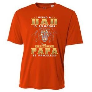 Being A Dad Is An Honor Being A Papa Is Priceless Dad Bod Great Gift Cooling Performance Crew T-Shirt