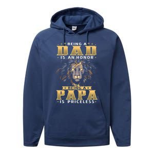 Being A Dad Is An Honor Being A Papa Is Priceless Dad Bod Great Gift Performance Fleece Hoodie