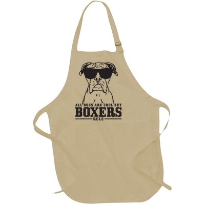 Boxer All Dogs Are Cool But Boxers Rule Funny Full-Length Apron With Pockets