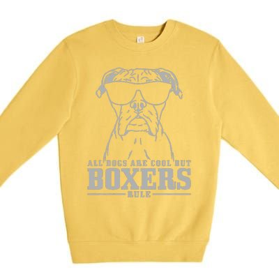 Boxer All Dogs Are Cool But Boxers Rule Funny Premium Crewneck Sweatshirt