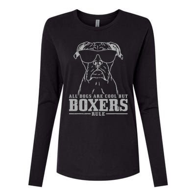 Boxer All Dogs Are Cool But Boxers Rule Funny Womens Cotton Relaxed Long Sleeve T-Shirt