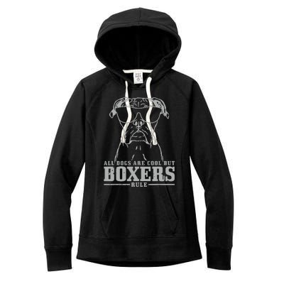 Boxer All Dogs Are Cool But Boxers Rule Funny Women's Fleece Hoodie