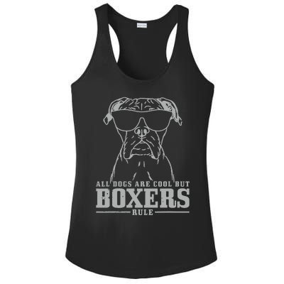 Boxer All Dogs Are Cool But Boxers Rule Funny Ladies PosiCharge Competitor Racerback Tank